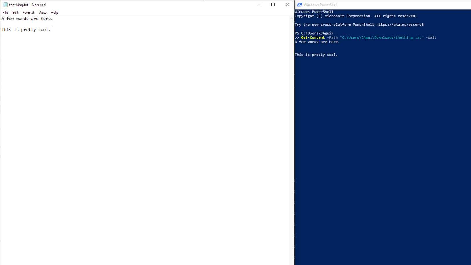 Powershell command with Get-Content