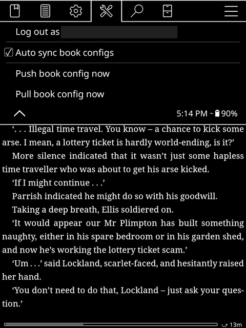 Reading with KOReader's customized layout options