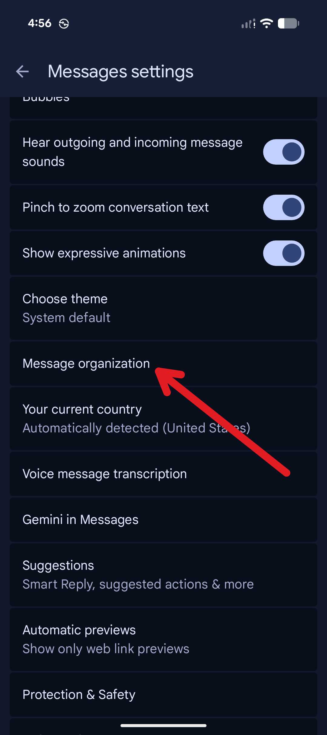 Message Received Arrows These are the Google Messages privacy settings I change on every ...