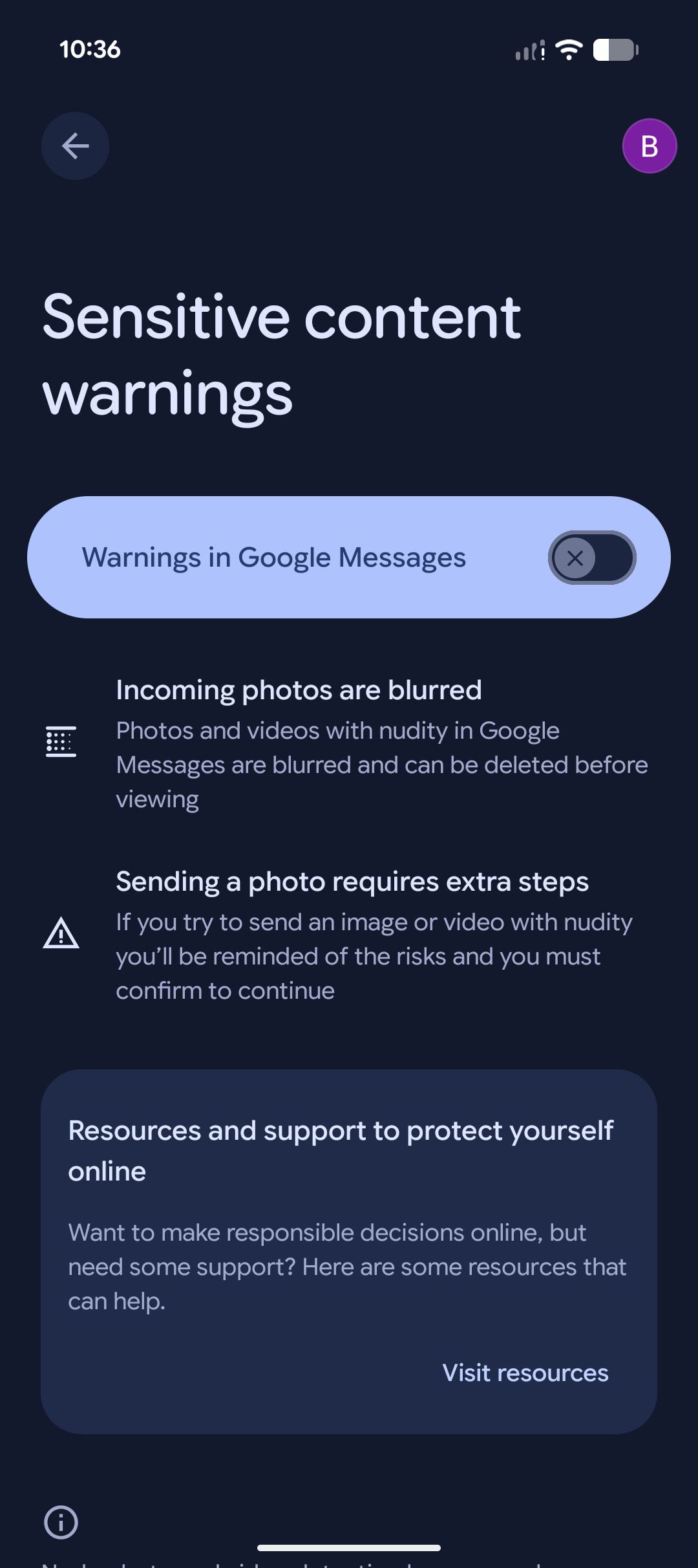 These are the Google Messages privacy settings I change on every ...