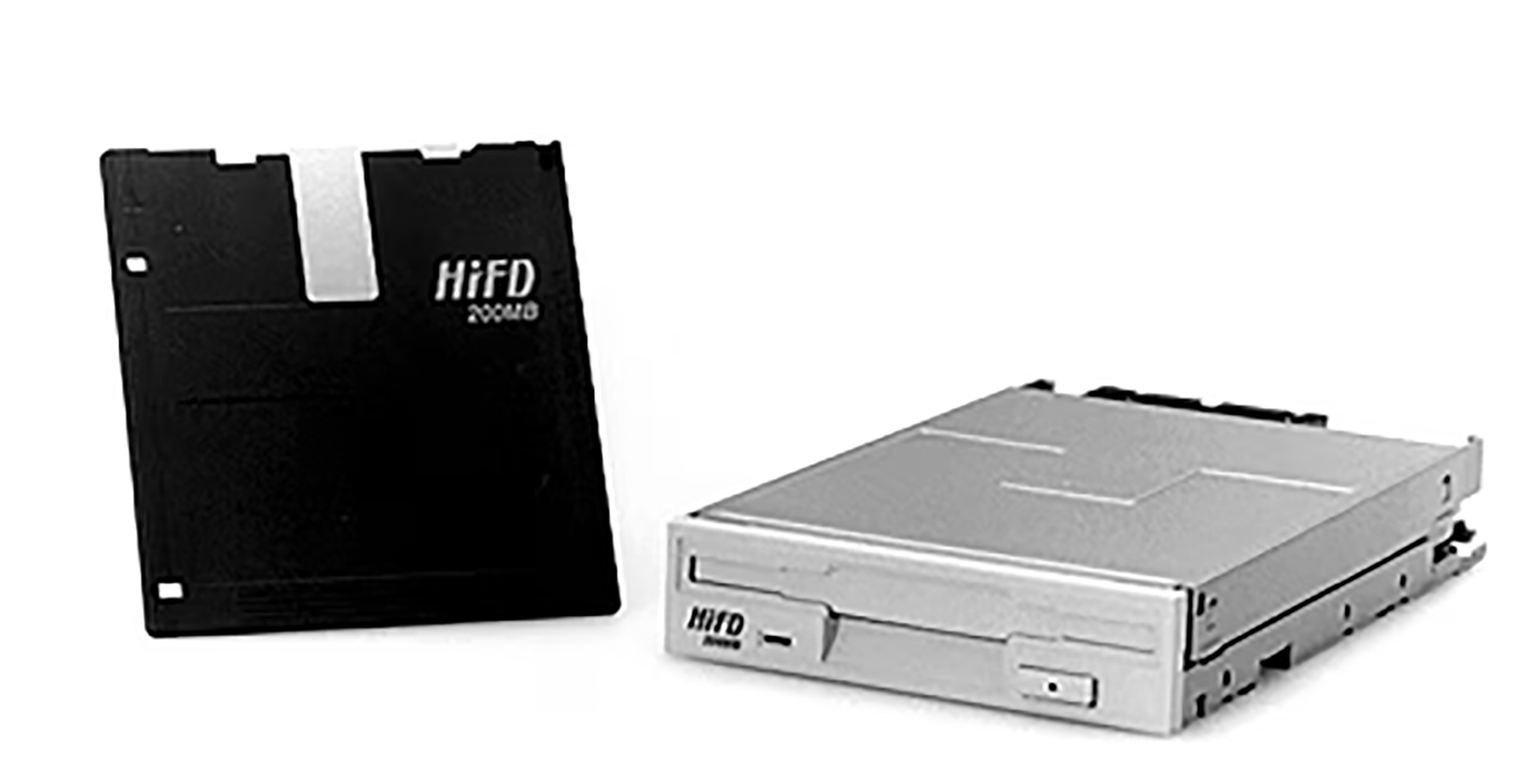 A Sony HiFD diskette and a reader. 