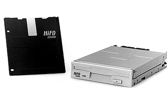 A Sony HiFD diskette and a reader.