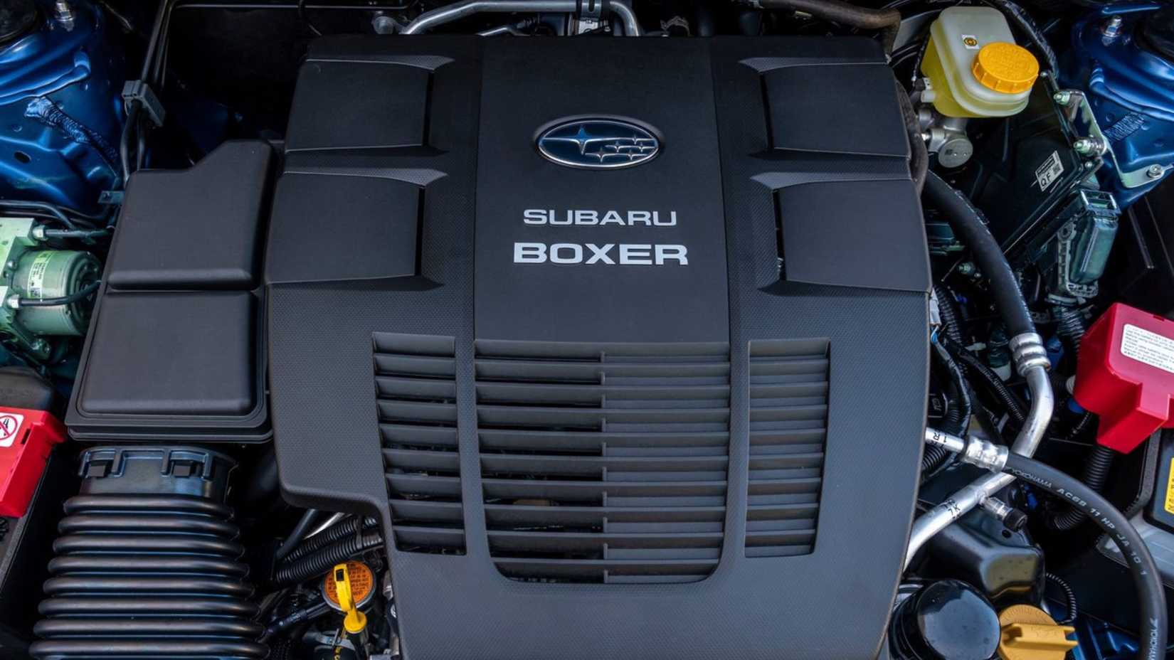 Shot of the BOXER engine under the hood of a 2020 Subaru Impreza.