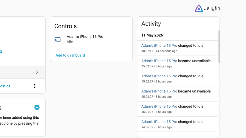 The Jellyfin integration in Home Assistant.