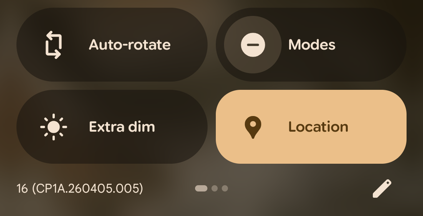 The Location icon in the Quick Settings on Android.