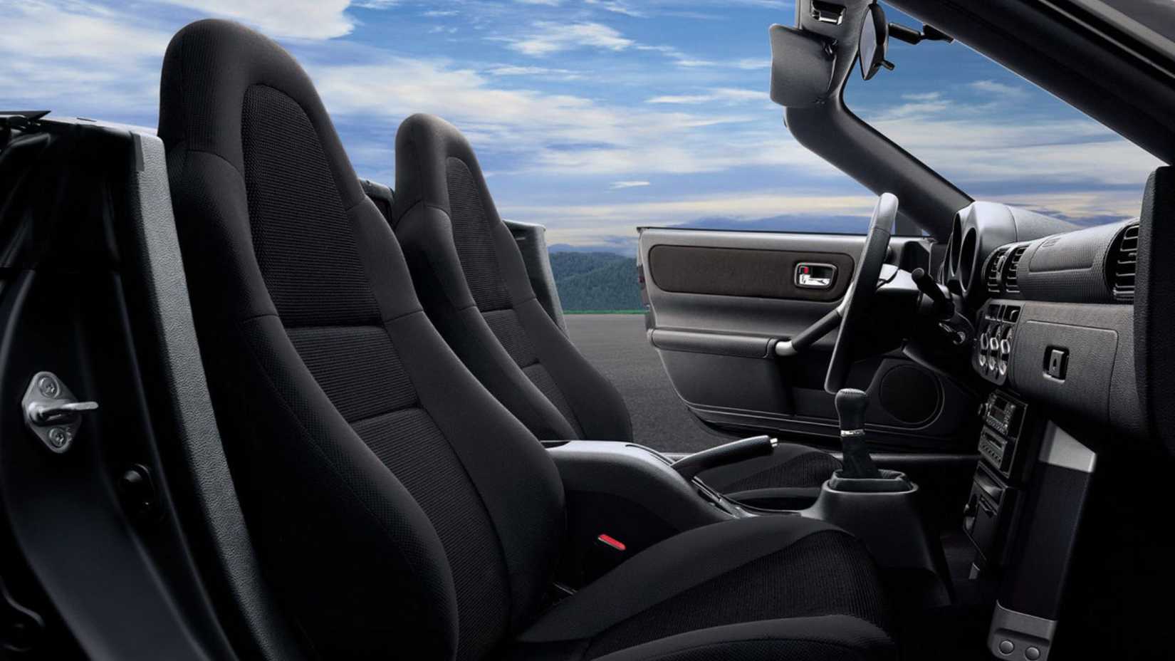 Shot of the interior inside a 2000 Toyota MR2.