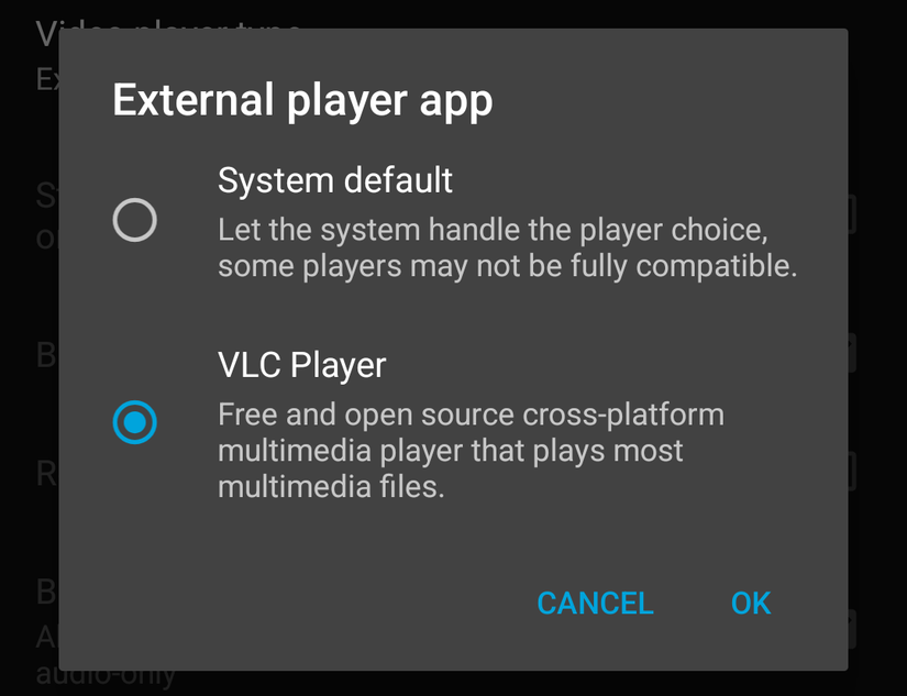 Using VLC with Jellyfin on Android.