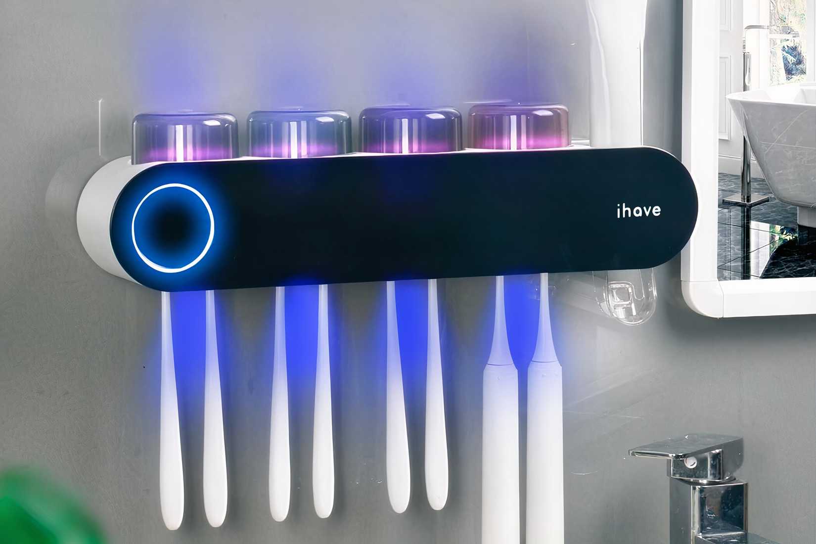 The iHave Toothbrush Holders mounted on a bathroom wall