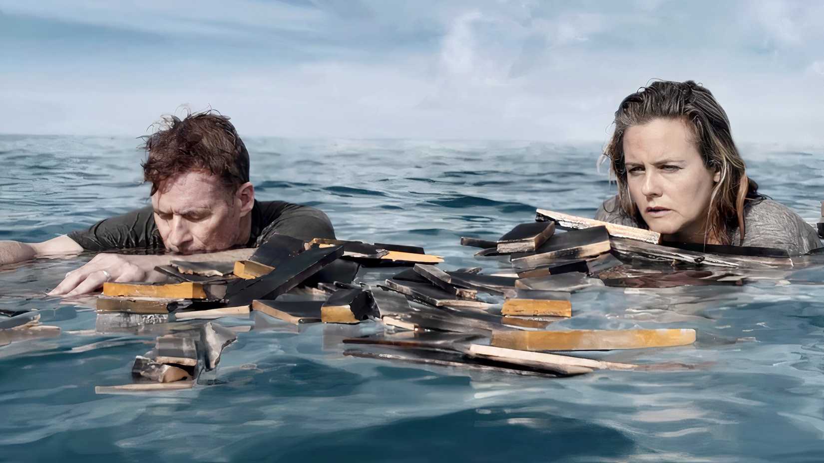 A man and woman drift at sea in The Requin.