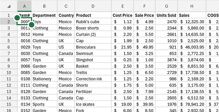 Contiguous Rows Excel Cards View makes the mobile app easier to use