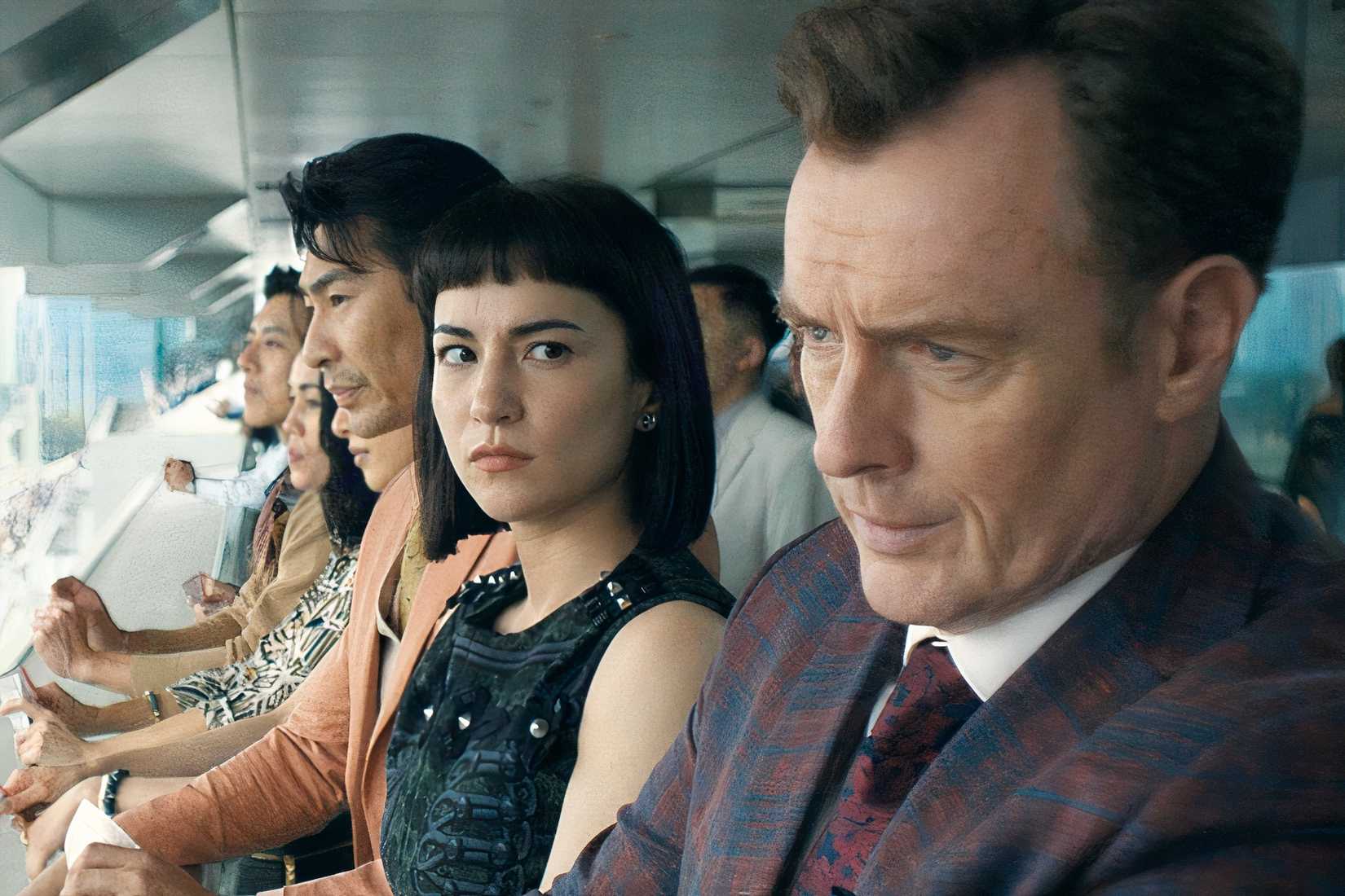 A woman stares at a man in The Season.
