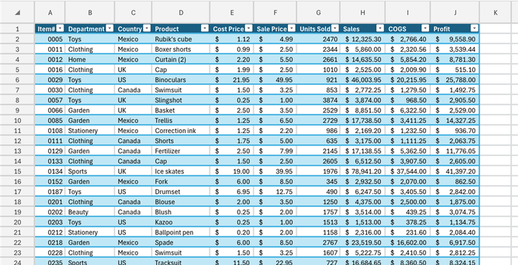 Cleanly Present Table Data Excel Cards View makes the mobile app easier to use