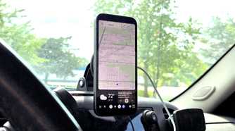 Android Auto on phone screen.