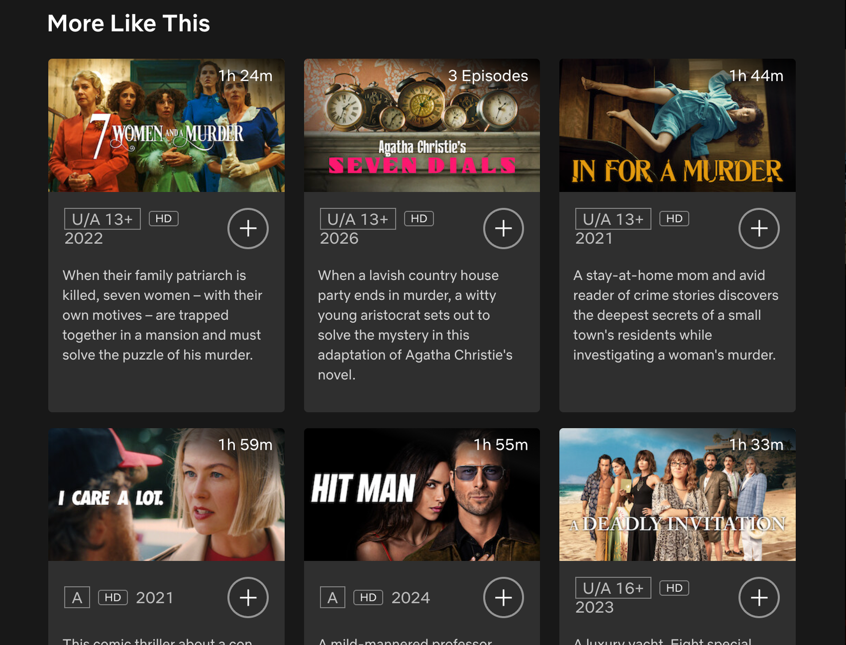 Netflix's More like This feature.