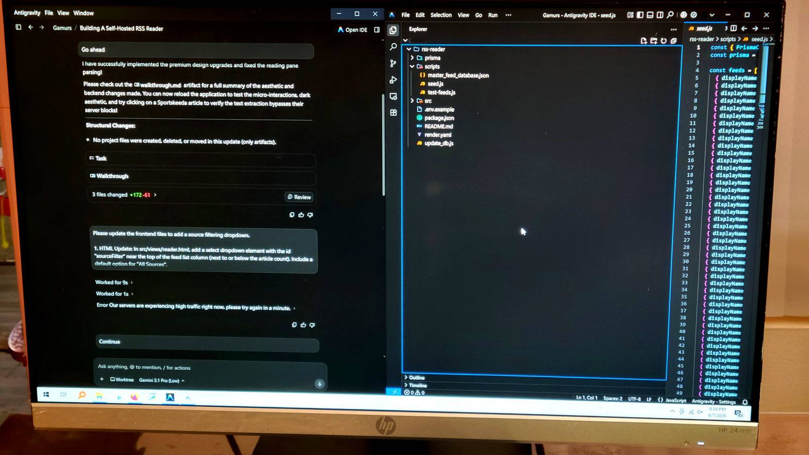 Antigravity x2 working on a monitor