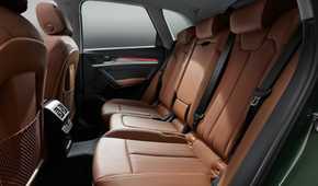 Close up of the rear seats in a 2021 Audi Q5
