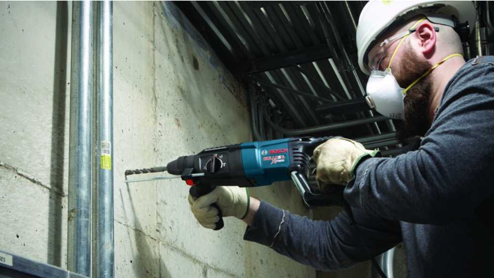 The Bosch Bulldog SDS-Plus combines rotary drilling with pneumatic hammering for masonry work