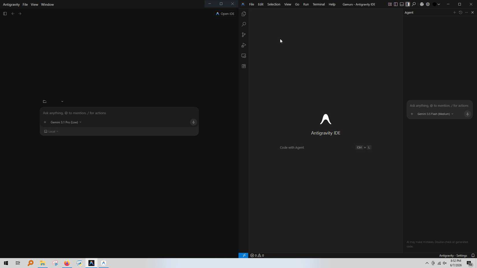 Both Antigravities next to each other