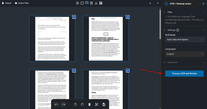 Converting a PDF into OCR readble format.