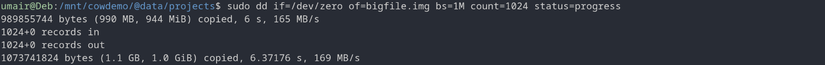 creating a large file for demo