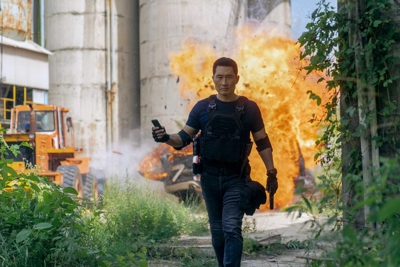 Daniel Dae Kim holds an explosive remote in Butterfly.