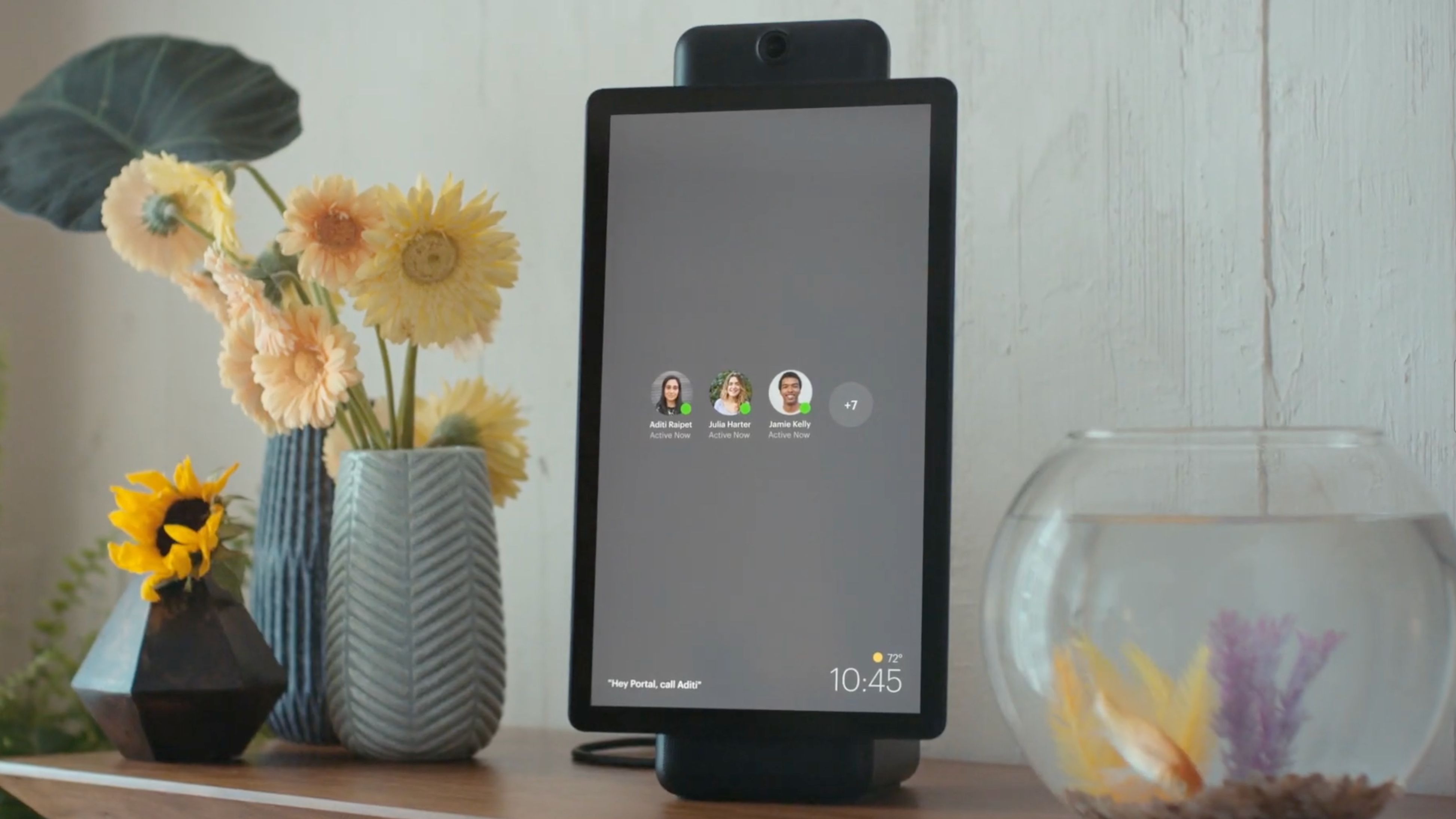 Facebook Portal Plus in portrait mode.
