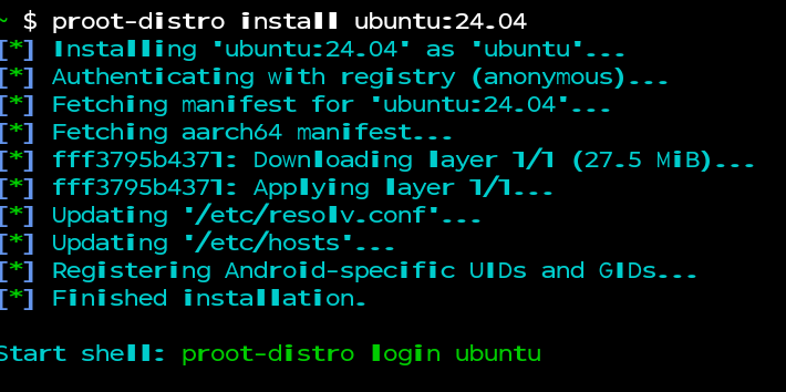 Installing Ubuntu linux on an Android phone.