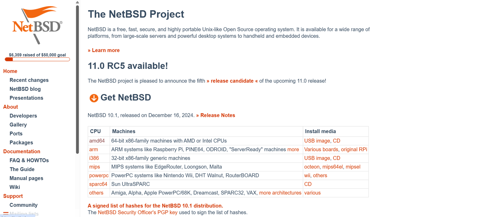 NetBSD homepage.