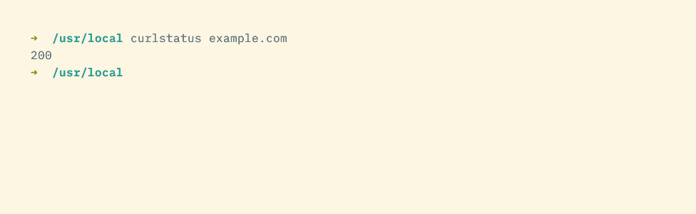 A curlstatus command printing 200 for an example request.
