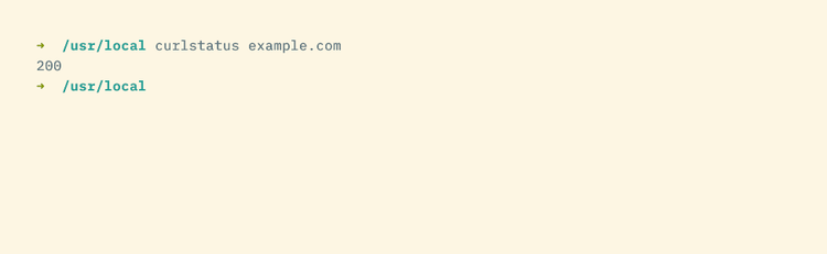 A curlstatus command printing 200 for an example request.