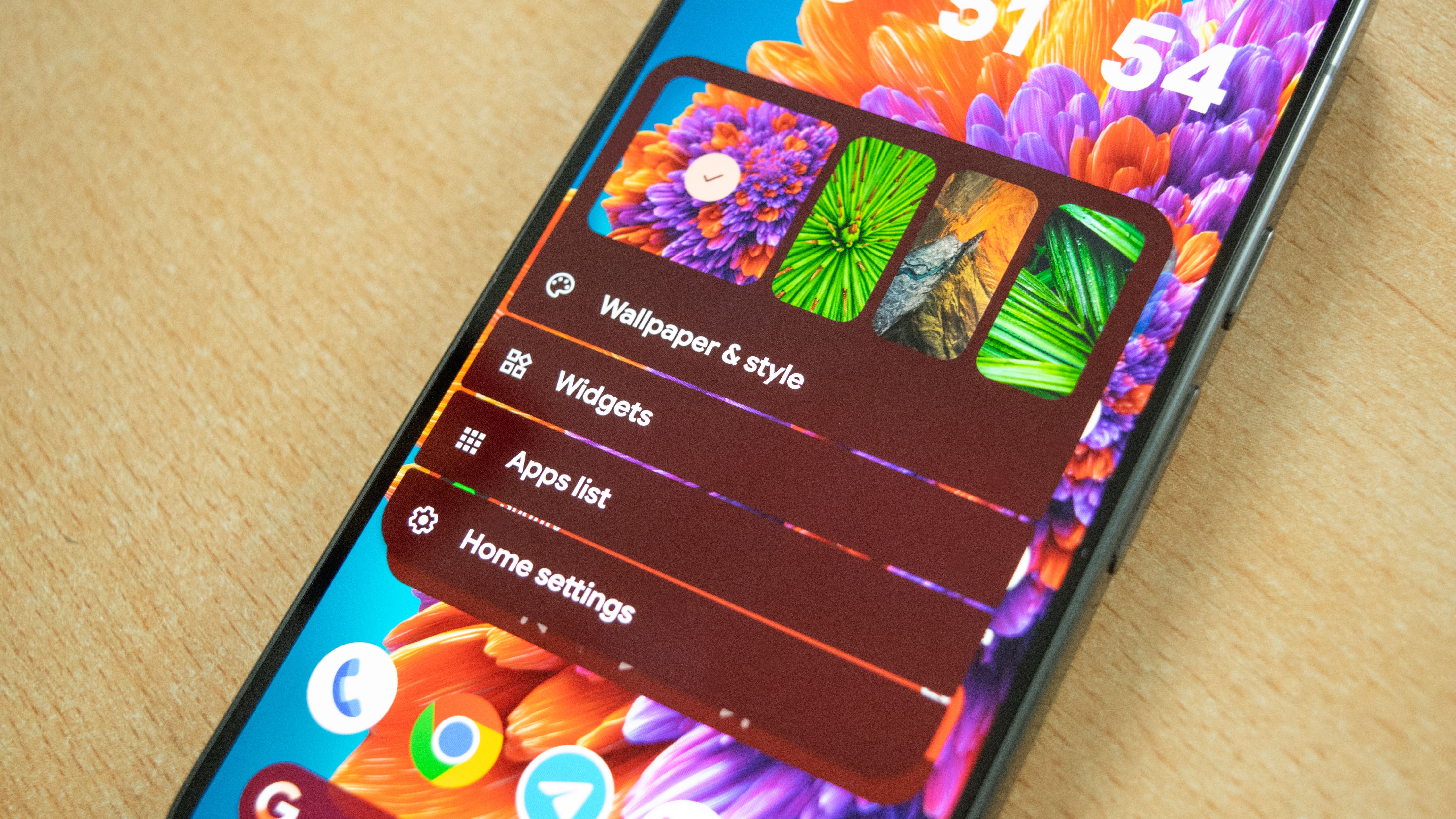 The Launcher settings menu displayed on a Google Pixel 10 Pro.