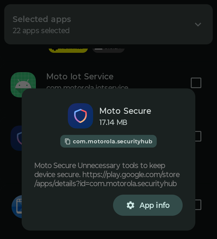 Removing a bloated app in Canta.