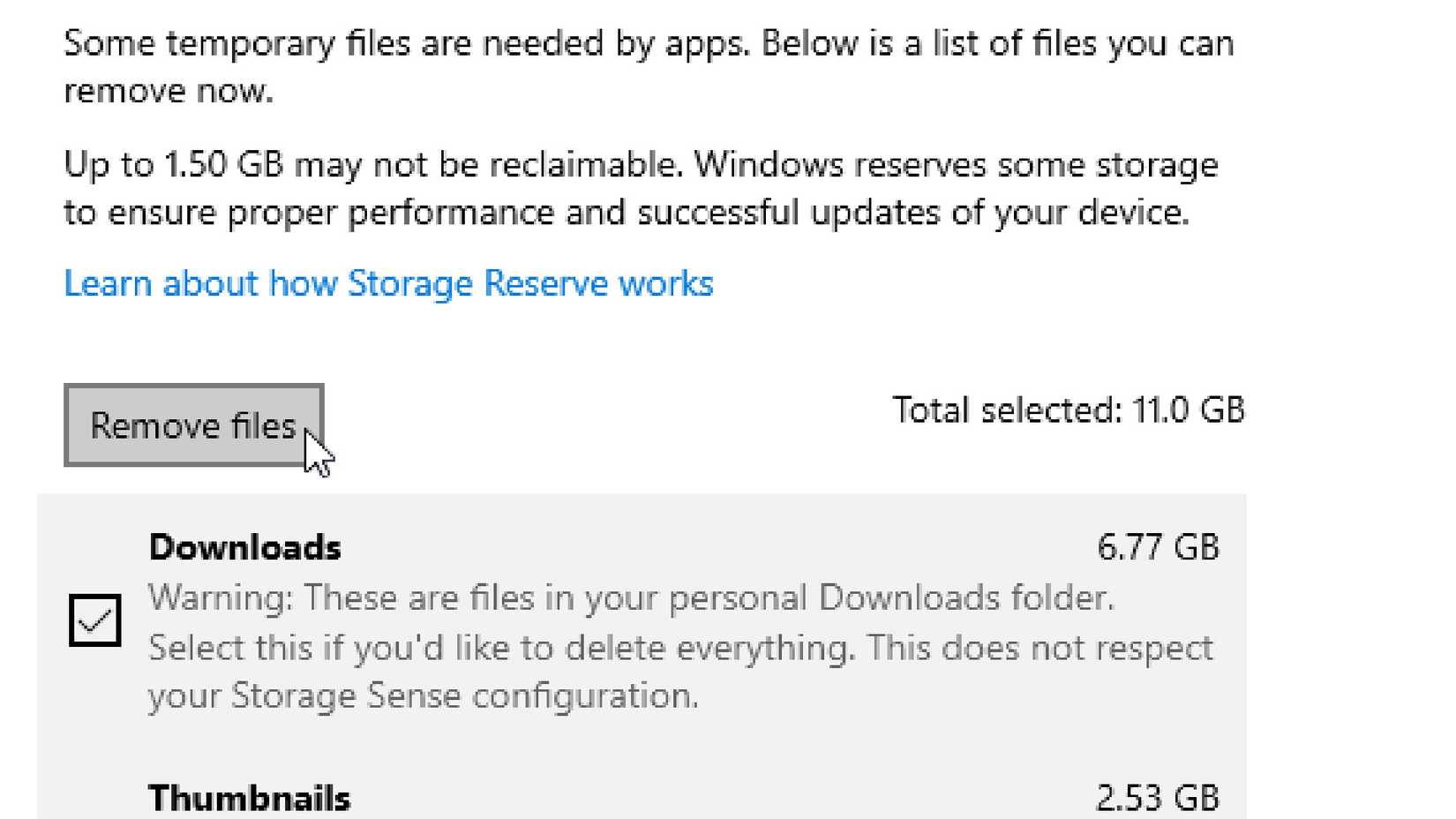 Removing files in PC