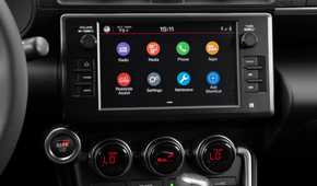 Close up of the infotainment screen in a 2022 Toyota GR86