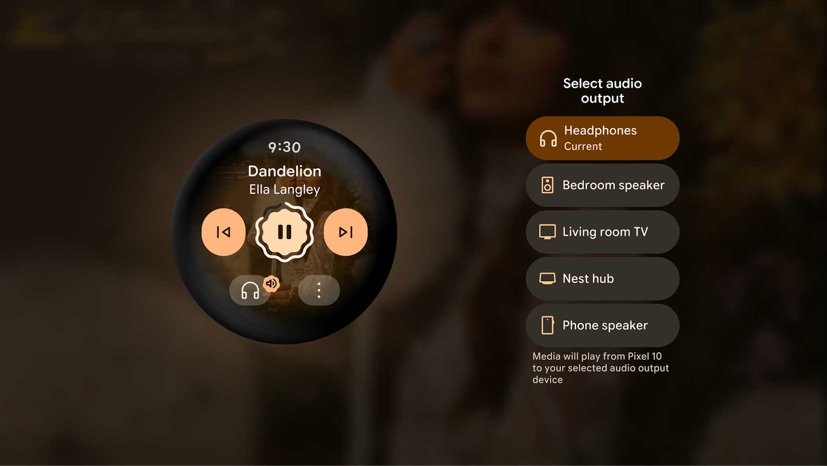 Wear OS 7 media controller