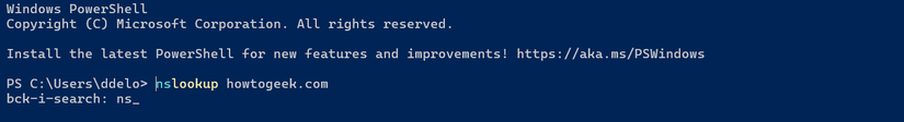 Backward search in PowerShell.