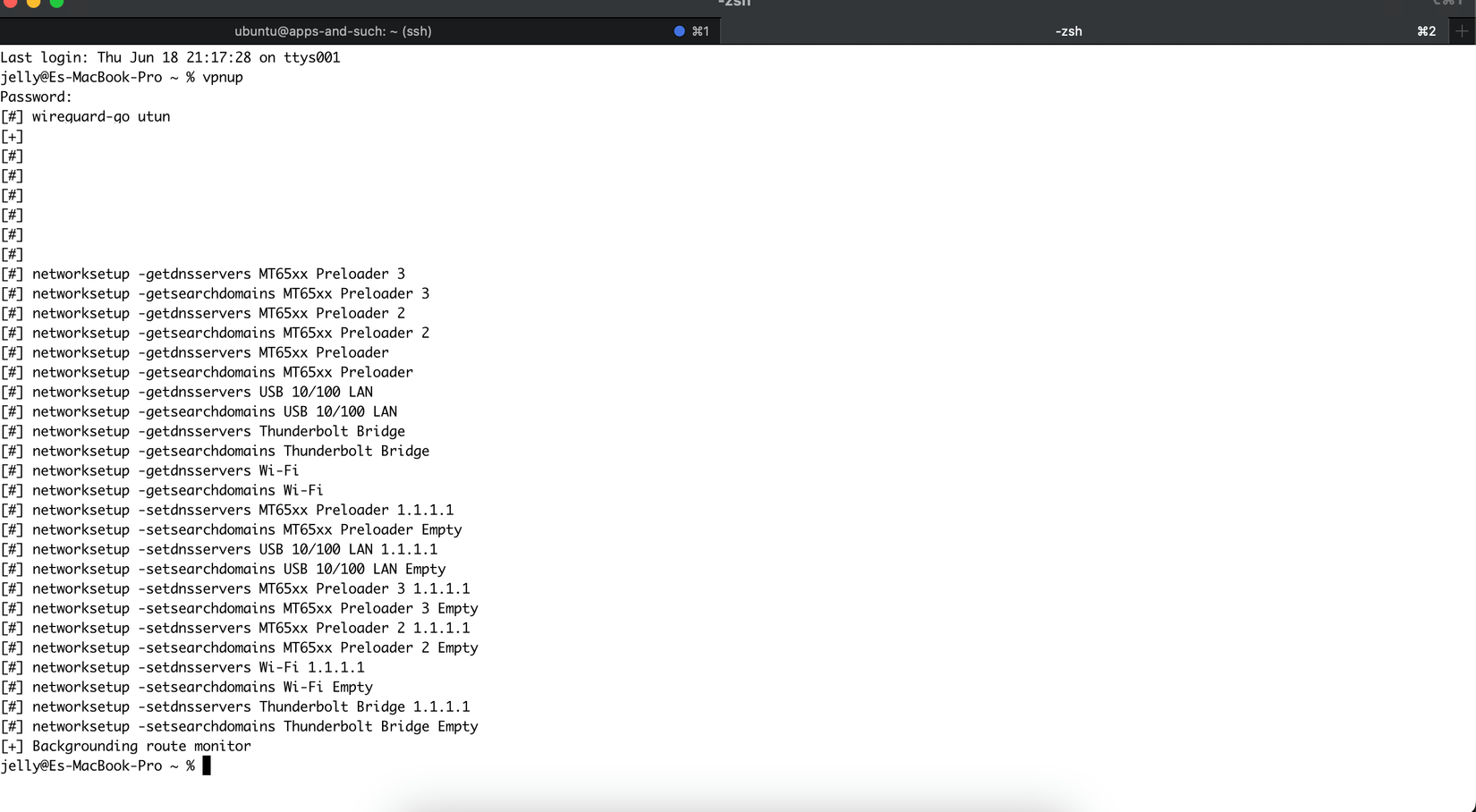 Wireguard VPN setup.