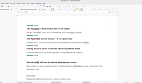 A LibreOffice Writer file showcasing formatting and text