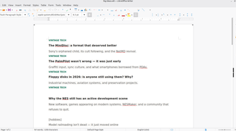 A LibreOffice Writer file showcasing formatting and text