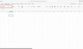 Setting font type to Courier New and size to 12 point in Excel.