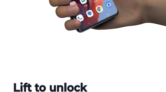 The Lift to Unlock gesture on a Motorola phone.