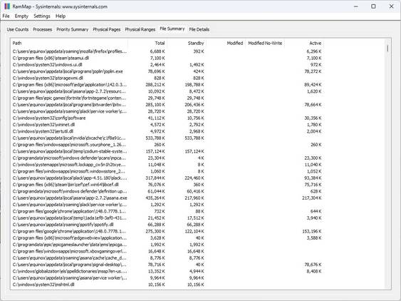 The File Summary page.