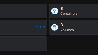 A dashboard showing the health of six Docker containers.