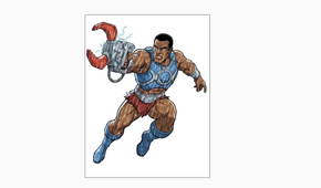 A Motu character after a layer and color dodge has been applied.