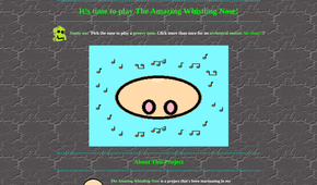 The Amazing Whistling Nose interactive page on a the Whistling Nose Neocities website.