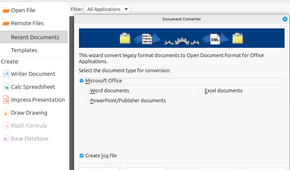 Using the document converter in LibreOffice.