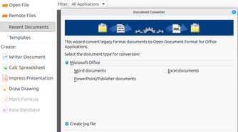 Using the document converter in LibreOffice.
