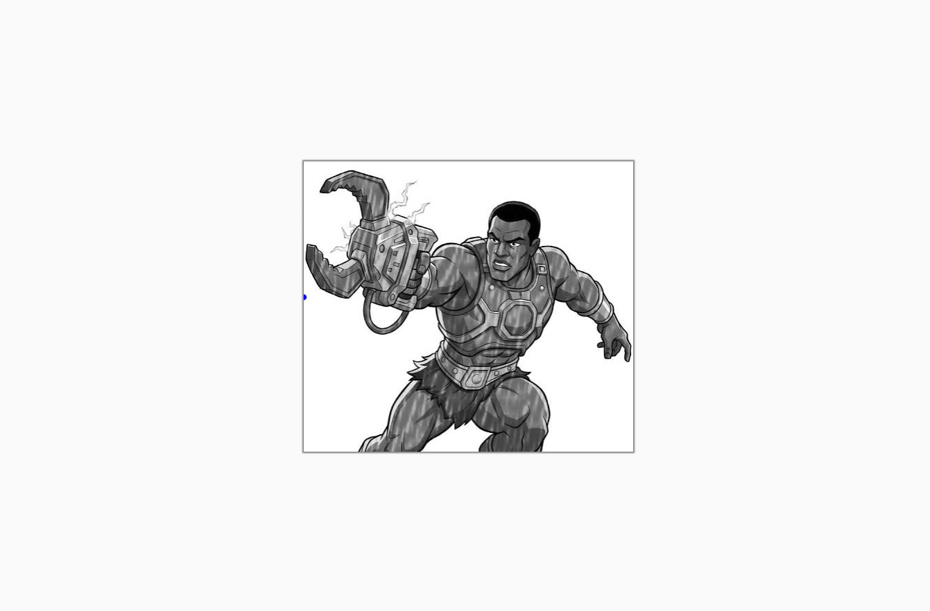The final image of the MOTU character rendered in Pinta.