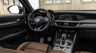 Interior shot of the dashboard in a 2023 Alfa Romeo Stelvio