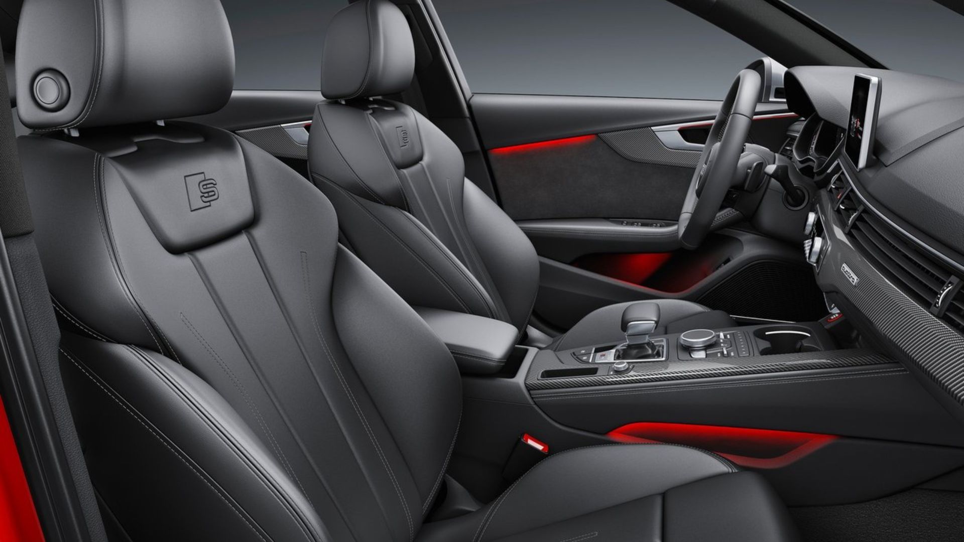 Shot of the interior in a 2017 Audi S4.